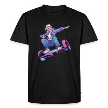 Life is better when you're hoverboard - Men's Premium Organic T-Shirt - black - Front - Nico (187cm)