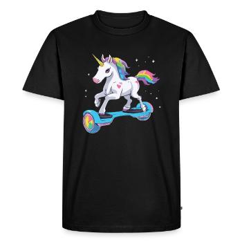 Unicorn life is better if you hoverboard - Men's Premium Organic T-Shirt - black - Front - Nico (187cm)
