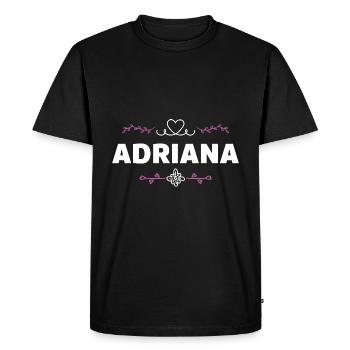 Adriana - Men's Premium Organic T-Shirt - black - Front - Nico (187cm)