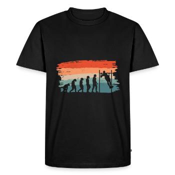 Evolution de l’homme Calisthenics Retro Vintage - T-shirt Premium bio Homme - noir - Devant - Nico (187cm)