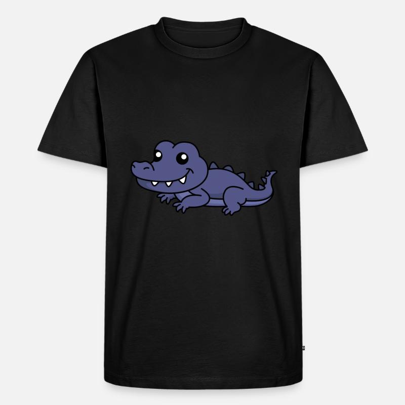 Alligator Comic Tier - Männer Premium Bio T-Shirt - Schwarz
