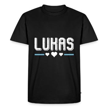Lukas - Men's Premium Organic T-Shirt - black - Front - Nico (187cm)