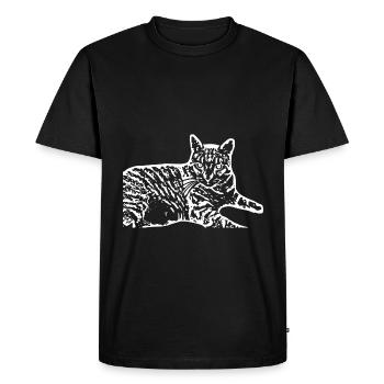 Chat Blanc Blanc Chats - T-shirt Premium bio Homme - noir - Devant - Nico (187cm)