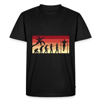 Evolution de l’homme Calisthenics Retro Vintage - T-shirt Premium bio Homme - noir - Devant - Nico (187cm)