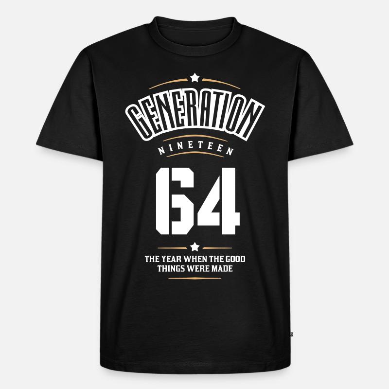 Generation 1964 - Männer Premium Bio T-Shirt - Schwarz