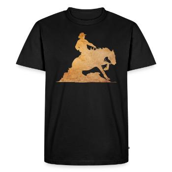 Sliding stop Western riding Reining gift - Men's Premium Organic T-Shirt - black - Front - Nico (187cm)