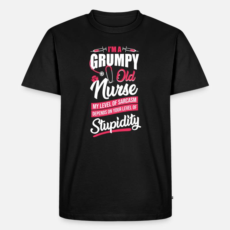 Grumpy Old Nurse - Men's Premium Organic T-Shirt - black