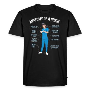 Anatomie d'une infirmière - T-shirt Premium bio Homme - noir - Devant - Nico (187cm)