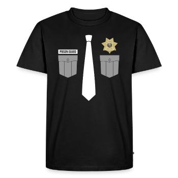 Uniform Correction Officer Police Thin Silver Line - Men's Premium Organic T-Shirt - black - Front - Nico (187cm)