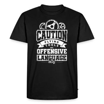 Attention outil de vol mécanicien d'aéronef Diesel Mecha - T-shirt Premium bio Homme - noir - Devant - Nico (187cm)