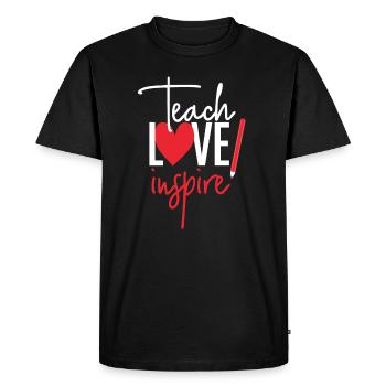 Teach Love Inspire School Nerd Teacher - T-shirt Premium bio Homme - noir - Devant - Nico (187cm)