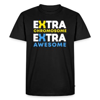 Extra Chromosomes Extra Awesome Down Syndrome Aware - Men's Premium Organic T-Shirt - black - Front - Nico (187cm)