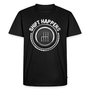 Shift Happens Gear Shift - Men's Premium Organic T-Shirt - black - Front - Nico (187cm)