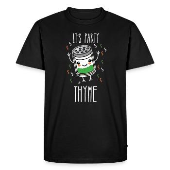C'est Party Thym Herb Pun - T-shirt Premium bio Homme - noir - Devant - Nico (187cm)