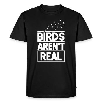 Les oiseaux ne sont pas réels - T-shirt Premium bio Homme - noir - Devant - Nico (187cm)