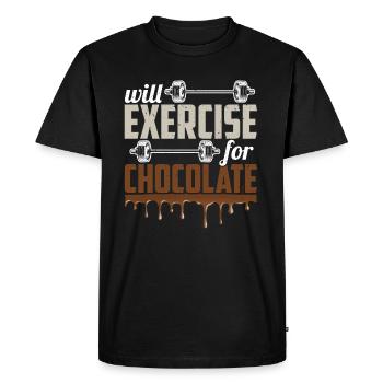 Fera de l'exercice pour l'entraînement de gym drôle au chocolat Fitn - T-shirt Premium bio Homme - noir - Devant - Nico (187cm)