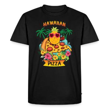 Pizza ananas Pizza hawaïenne ananas sur pizza - T-shirt Premium bio Homme - noir - Devant - Nico (187cm)