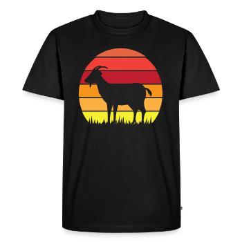 Vie de chèvre au coucher du soleil vintage rétro - T-shirt Premium bio Homme - noir - Devant - Nico (187cm)