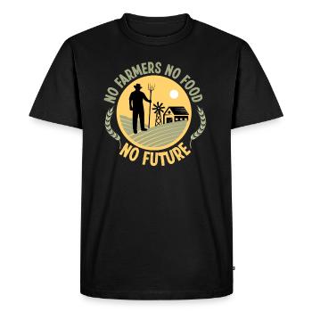 No Farmers No Food No Future Life Agriculture - T-shirt Premium bio Homme - noir - Devant - Nico (187cm)