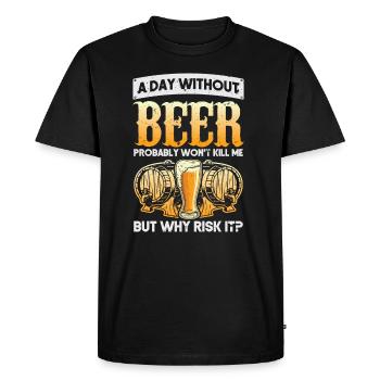 Un jour sans bière Home Brew Craft Beer Glass Keg - T-shirt Premium bio Homme - noir - Devant - Nico (187cm)
