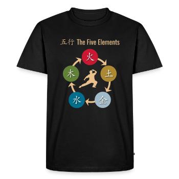 Qi Gong Tai-Chi Fünf Elemente Lehre Wu Xing - Männer Premium Bio T-Shirt - Schwarz - Vorne - Nico (187cm)