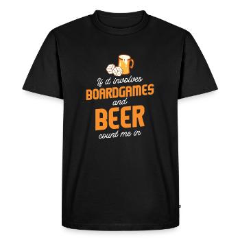 Jeux de société et bière Nerd Geek soirée jeux - T-shirt Premium bio Homme - noir - Devant - Nico (187cm)