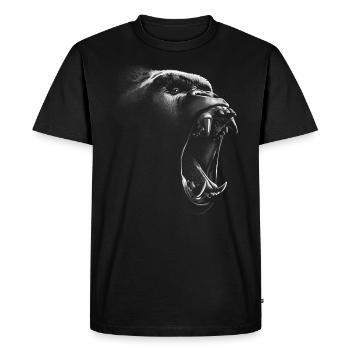 Gorille hurlant - T-shirt Premium bio Homme - noir - Devant - Nico (187cm)