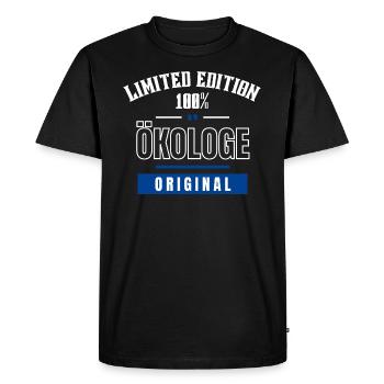 Limited Edition 100% - Ecologist - Original - Men's Premium Organic T-Shirt - black - Front - Nico (187cm)