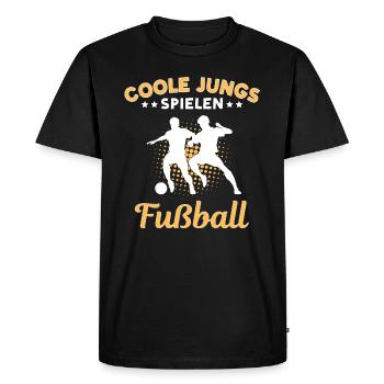 Cool Boys Playing Soccer - Men's Premium Organic T-Shirt - black - Front - Nico (187cm)