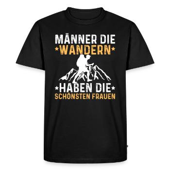 Men who hike have the most beautiful women - Men's Premium Organic T-Shirt - black - Front - Nico (187cm)