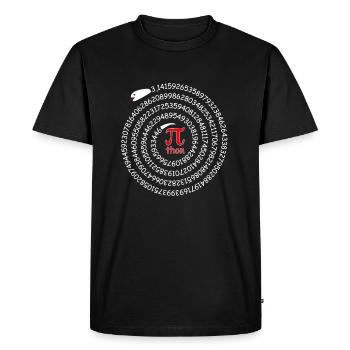 Pi Python Jeu de mots Cercle Nombre Serpent Math - T-shirt Premium bio Homme - noir - Devant - Nico (187cm)