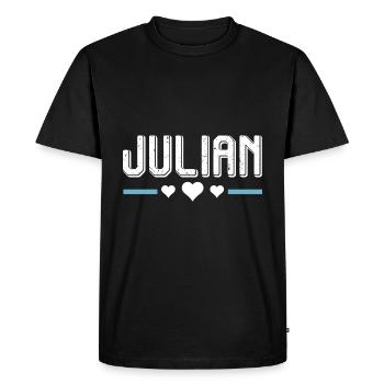 Julien - T-shirt Premium bio Homme - noir - Devant - Nico (187cm)