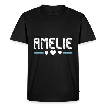 Amélie - T-shirt Premium bio Homme - noir - Devant - Nico (187cm)