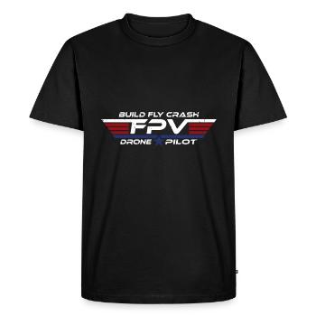 FPV Drone Drone Pilote de drone Pilote de drone Pilote de drone - T-shirt Premium bio Homme - noir - Devant - Nico (187cm)