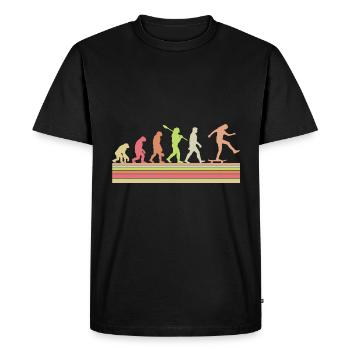 Evolution Skateboarding Skate Retro Streetwear - Men's Premium Organic T-Shirt - black - Front - Nico (187cm)