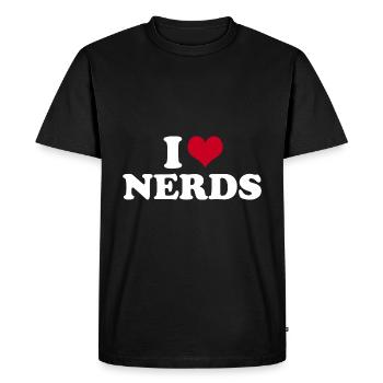 I Love Nerds Nerd - Men's Premium Organic T-Shirt - black - Front - Nico (187cm)