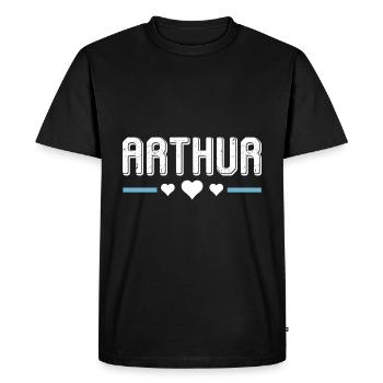 Arthur - T-shirt Premium bio Homme - noir - Devant - Nico (187cm)
