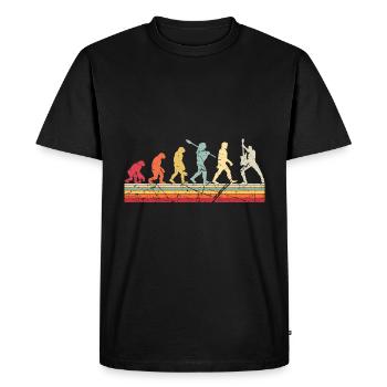 Human Evolution Guitar Band Retro Vintage - T-shirt Premium bio Homme - noir - Devant - Nico (187cm)