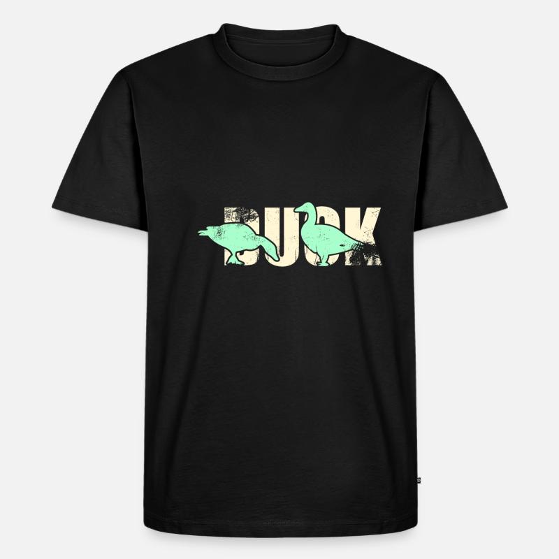 Ente Vogel - Männer Premium Bio T-Shirt - Schwarz