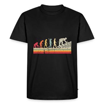 Couvreur Human Evolution Retro Vintage Construction - T-shirt Premium bio Homme - noir - Devant - Nico (187cm)
