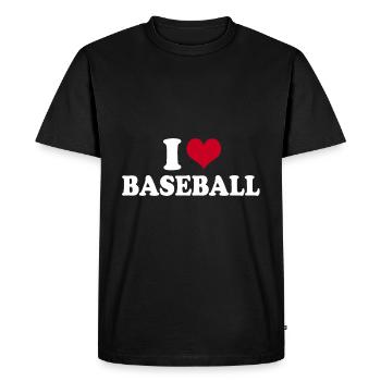 I Love Baseball - Men's Premium Organic T-Shirt - black - Front - Nico (187cm)