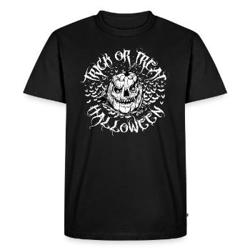Halloween Trick or Treat Pumpkin - Horror - Men's Premium Organic T-Shirt - black - Front - Nico (187cm)
