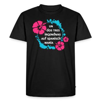 Un, dos, tres Funny Sayings Song Spanish Song - Men's Premium Organic T-Shirt - black - Front - Nico (187cm)