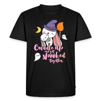 Cuddle up and get spooked together Halloween - Men's Premium Organic T-Shirt - black - Front - Nico (187cm)