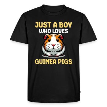 Just A Boy Who Loves Guinea Pigs - Men's Premium Organic T-Shirt - black - Front - Nico (187cm)