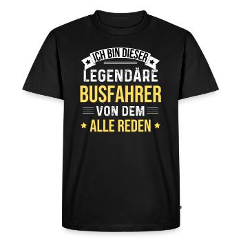 Je suis ce chauffeur de bus légendaire - T-shirt Premium bio Homme - noir - Devant - Nico (187cm)