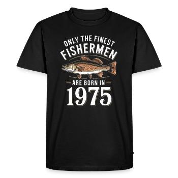 Only The Finest Fishermen Are Born In 1975 - Men's Premium Organic T-Shirt - black - Front - Nico (187cm)