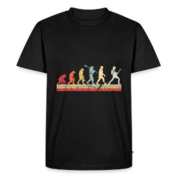 Human Evolution Guitar Band Retro Vintage - T-shirt Premium bio Homme - noir - Devant - Nico (187cm)
