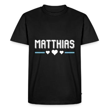 Matthias - T-shirt Premium bio Homme - noir - Devant - Nico (187cm)