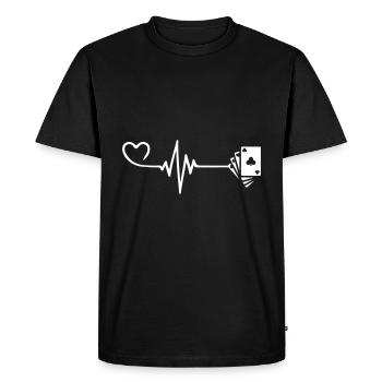 Poker Heartbeat Cards Love Pulse - T-shirt Premium bio Homme - noir - Devant - Nico (187cm)